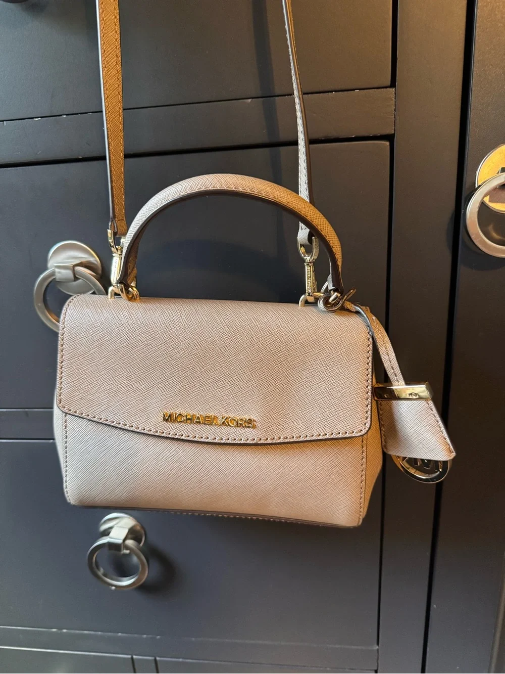 Michael Kors Tan Saffiano Leather Mini Top-Handle Crossbody